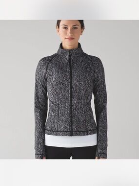 Lululemon Define Jacket Lightly Jacket Suited Jacquard Black White, Size 8